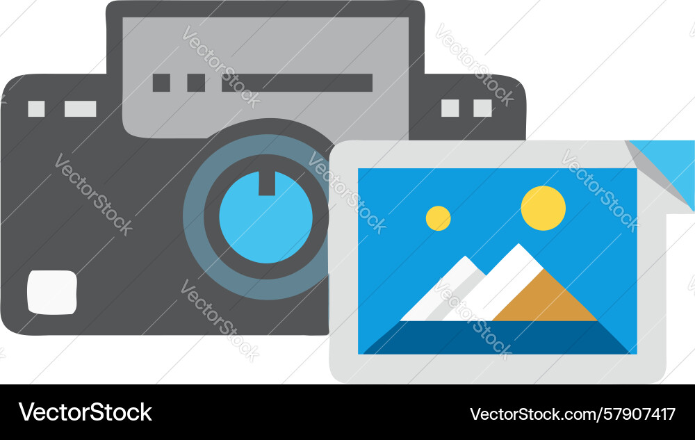 Image processing transfer icon camera documents Vector Image
