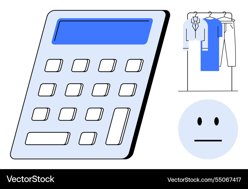 Large calculator clothing on rack and neutral Vector Image