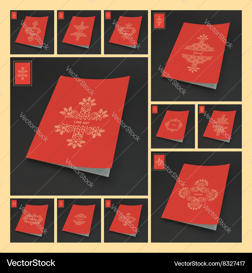 Line art design calligraphic linear element Vector Image