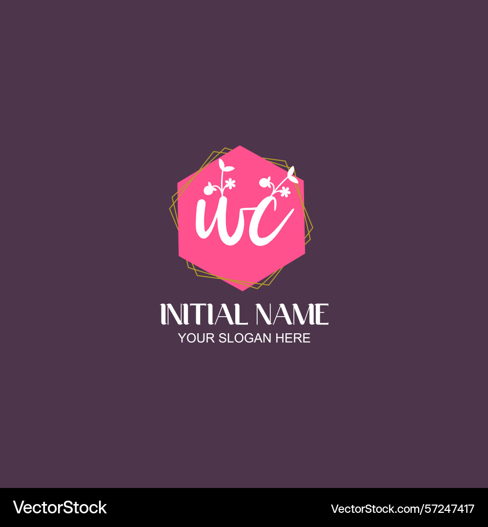Modern botanical wc initial logo collection Vector Image