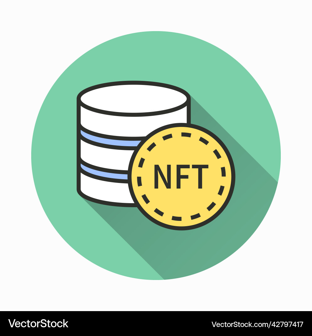 Nft coin icon with long shadow for graphic and web – Royalty-Free Vector |  VectorStock