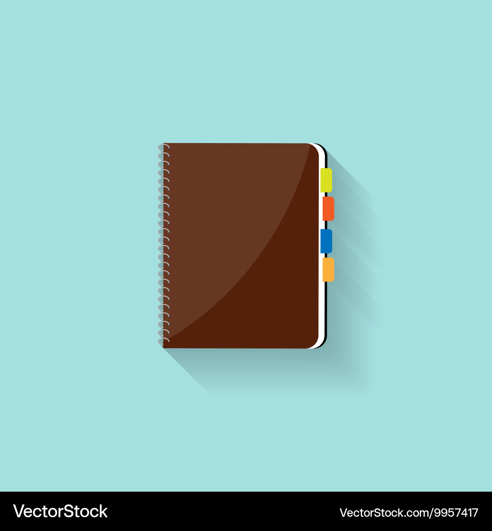 Notebook in a flat style reminder diary vector image