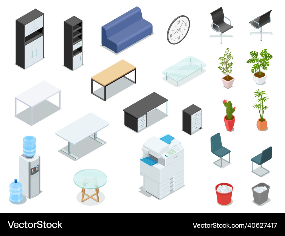 Office interior objects such as furniture indoor Office interior objects such as furniture indoor vector image