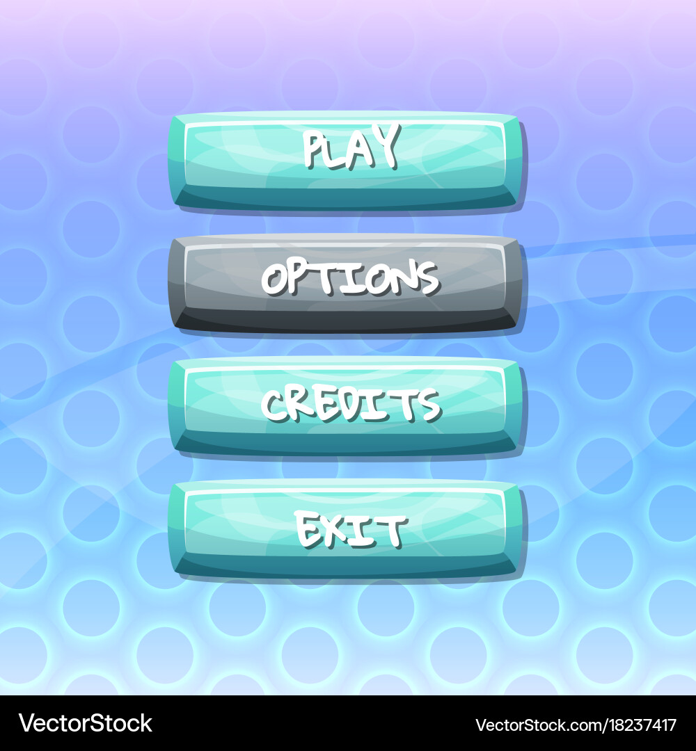 Shiny Button UI Elements vector image