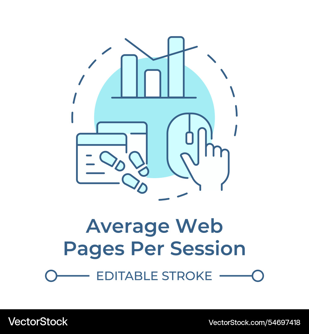 Average web pages per session soft blue concept Average web pages per session soft blue concept vector image