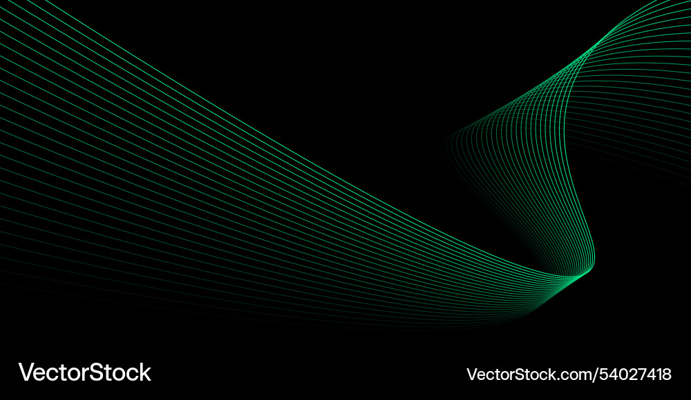 Flowing green lines create an abstract design Flowing green lines create an abstract design vector image