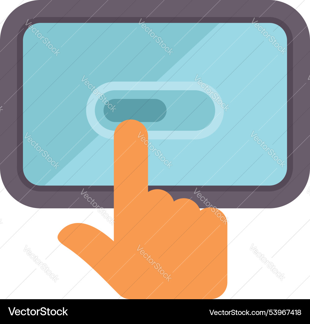 Hand using digital tablet with loading bar Hand using digital tablet with loading bar vector image