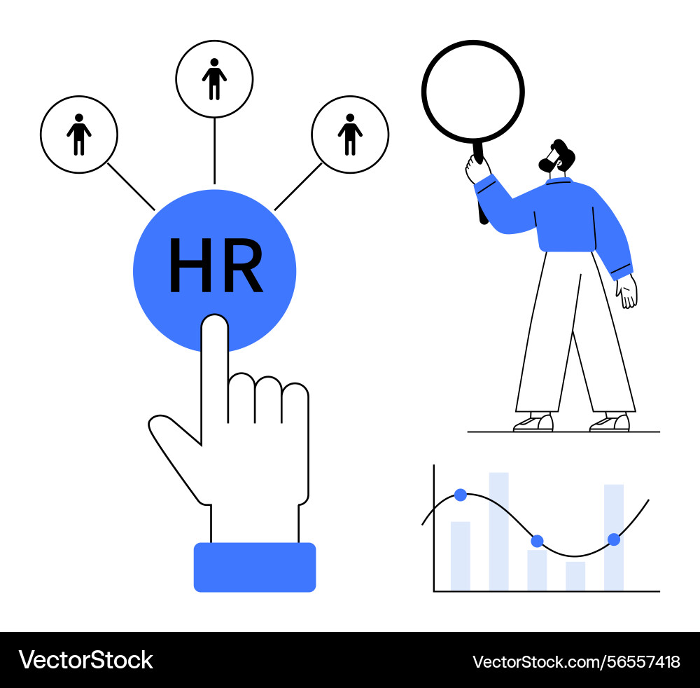 Human resources selection process with focus Human resources selection process with focus vector image