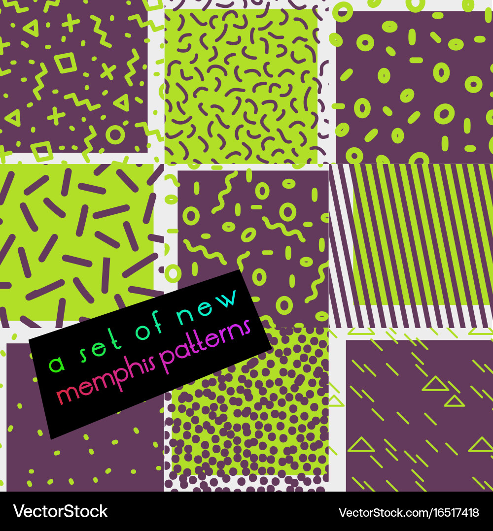 Retro Geometric Patterns Vector Image
