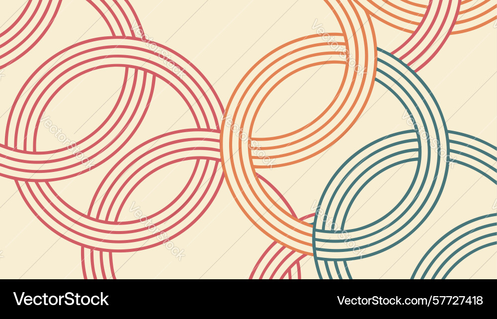 Seamless interlocking rings pattern background vector image