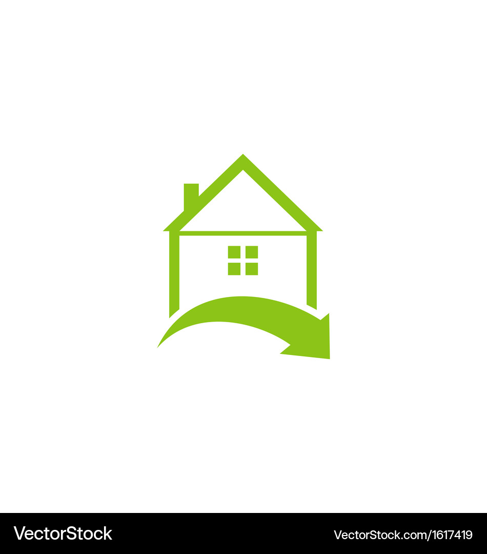 Eco Home Leaf Logo Icon Vector Image
