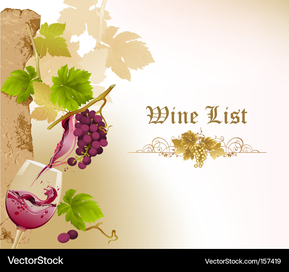 Elegant Wine List Vector Image