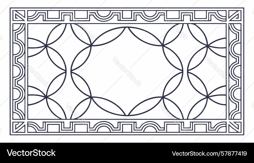 Geometric circle interlocking pattern frame vector image