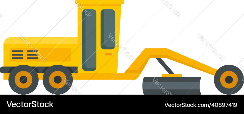 Grader machine bulldozer icon flat isolated Grader machine bulldozer icon flat isolated vector image