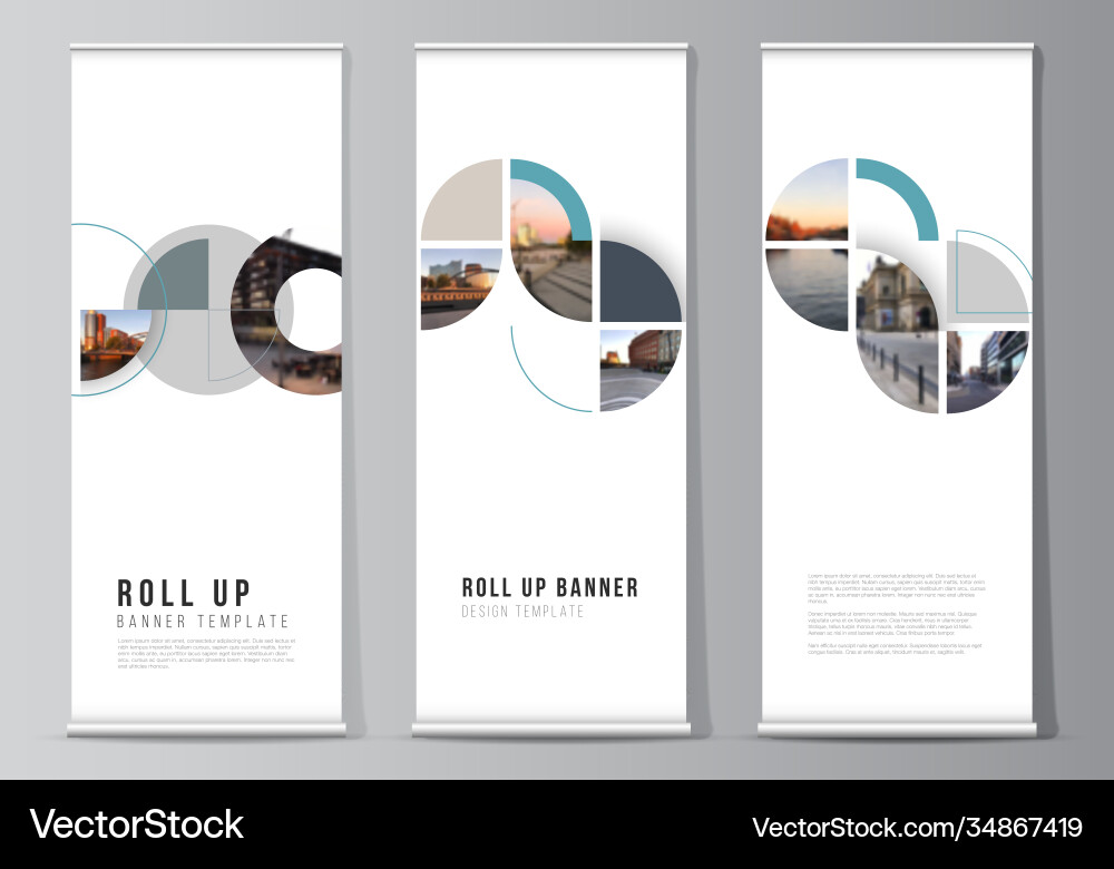 Layout roll up mockup design templates Layout roll up mockup design templates vector image