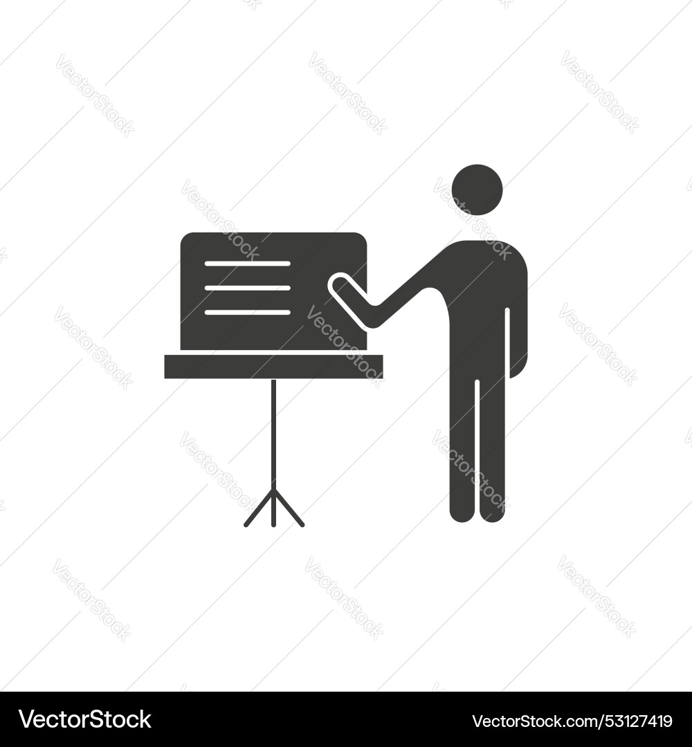 Lecture line icon isolated on white background vector image