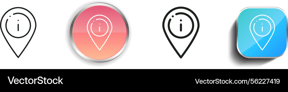 Location icon thin linear regular and button Vector Image