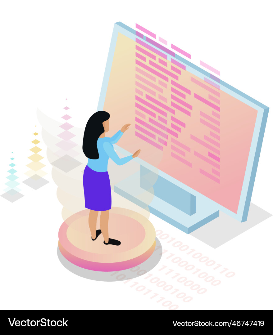 Programming isometric concept Programming isometric concept vector image