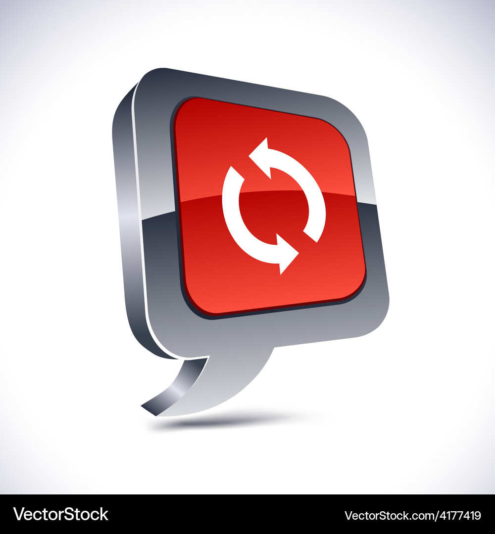 Refresh 3d balloon button Vector Image