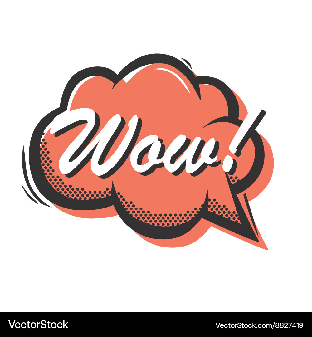 Retro Speech Bubble - Wow Style vector image