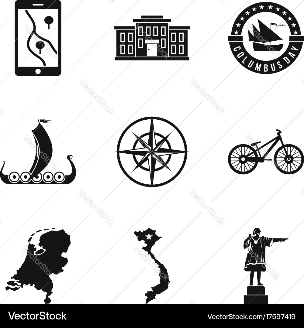 Survey icons set simple style Vector Image
