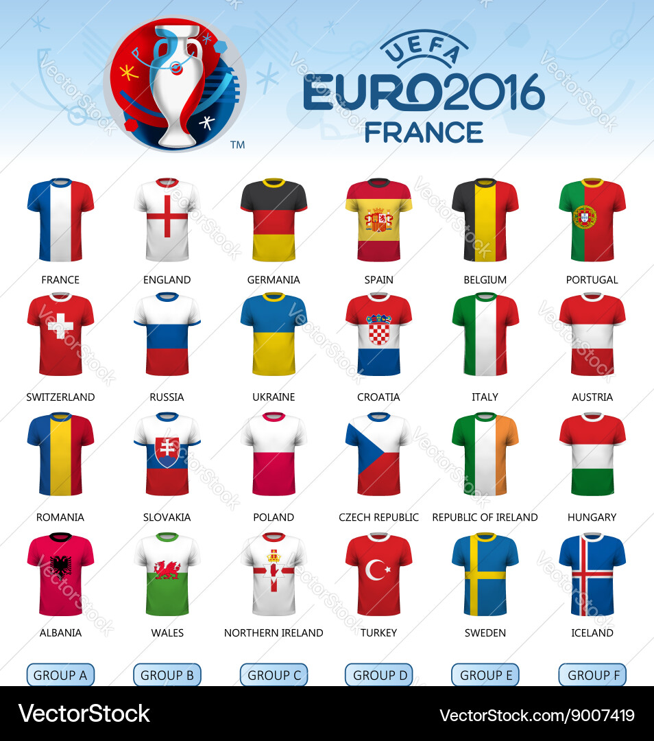 Various Football Jersey Designs Vector Image