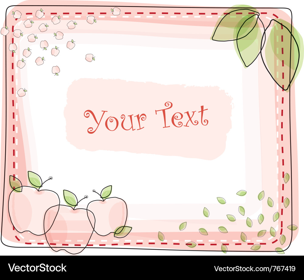 Watercolor Apple Frame Vector Image