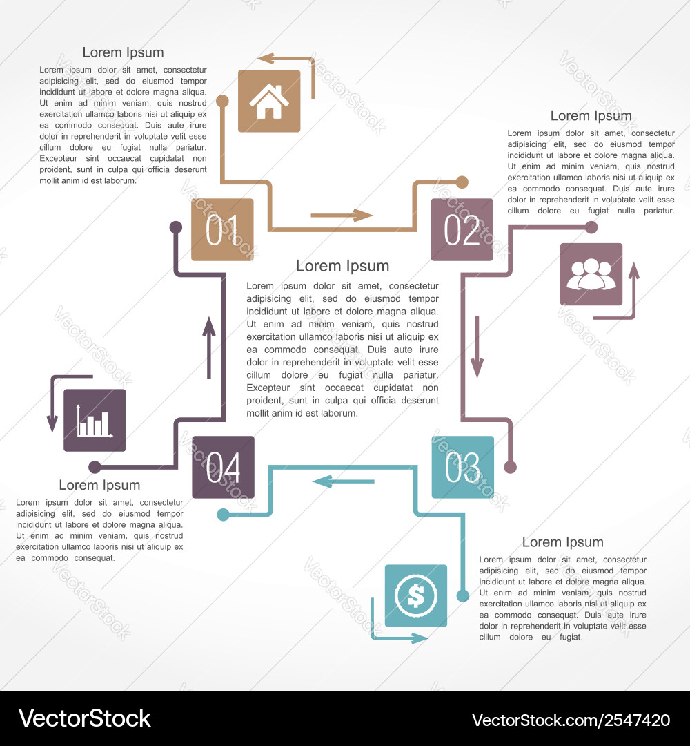 Diagram with four elements Royalty Free Vector Image