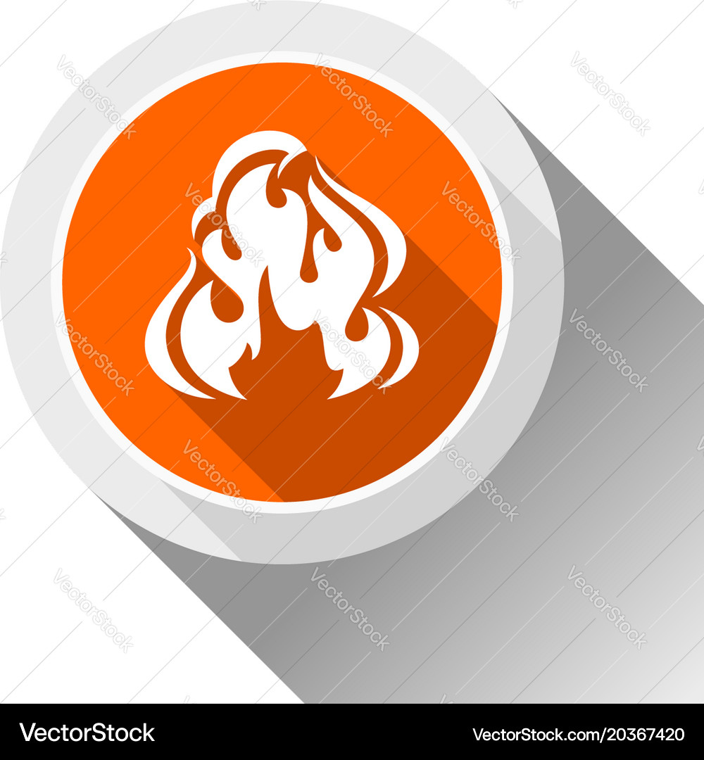 Fire flames button Royalty Free Vector Image - VectorStock