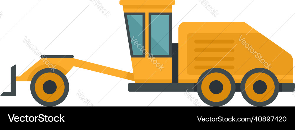 Grader machine machinery icon flat isolated Grader machine machinery icon flat isolated vector image