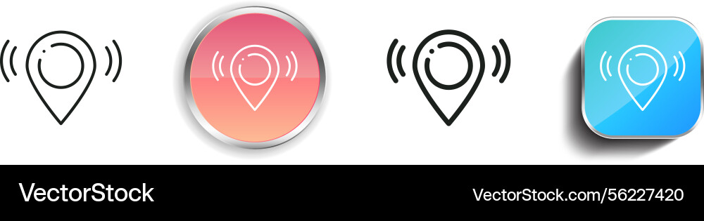 Location icon thin linear regular and button vector image