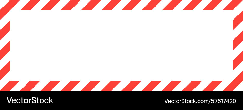 Red and white striped border frame with an empty Red and white striped border frame with an empty vector image