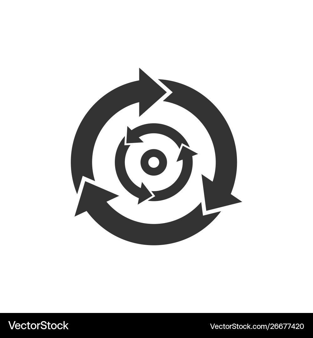 Three step cycle arrows icon vector image