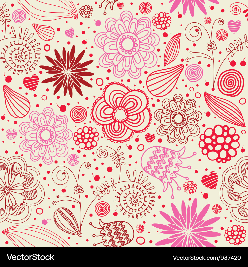 Vintage Floral Print Vector Image