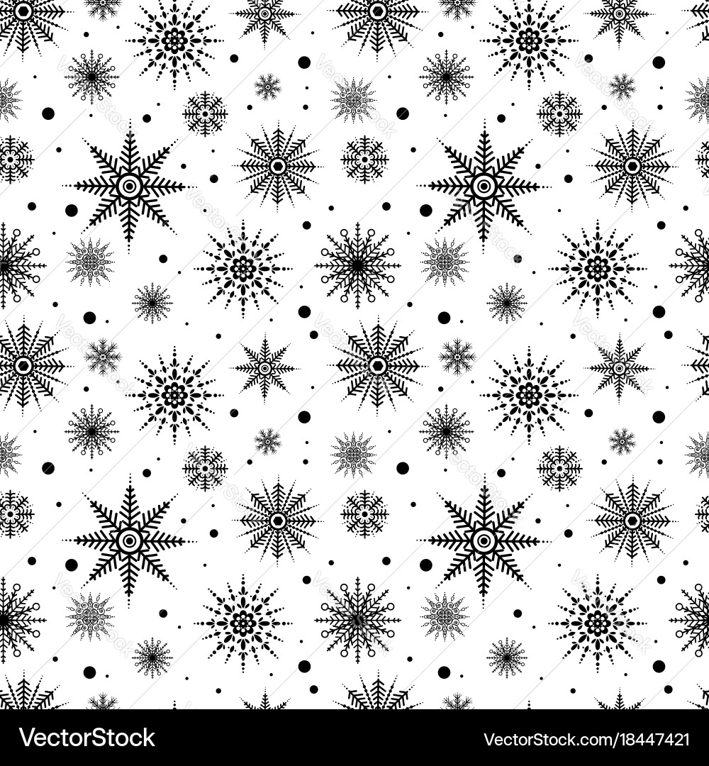 Black Snowflake Pattern Vector Image