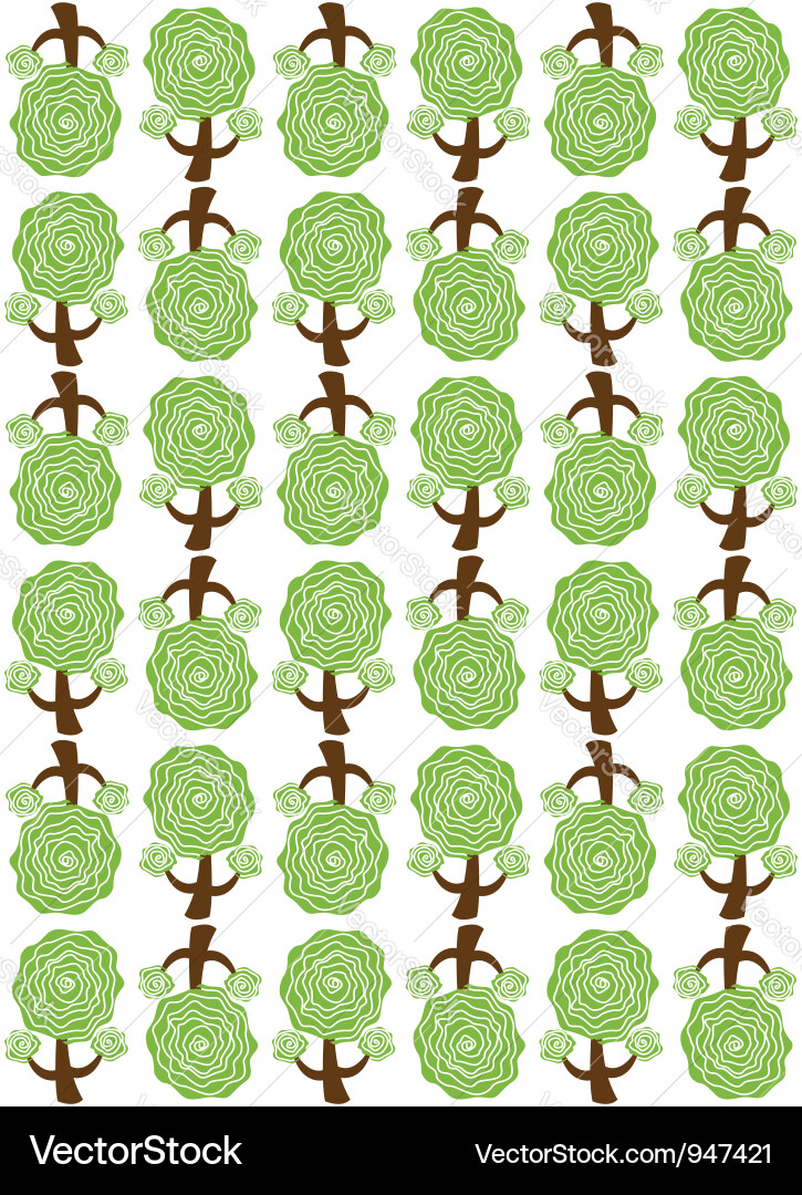 Green Tree Motif Seamless Pattern vector image