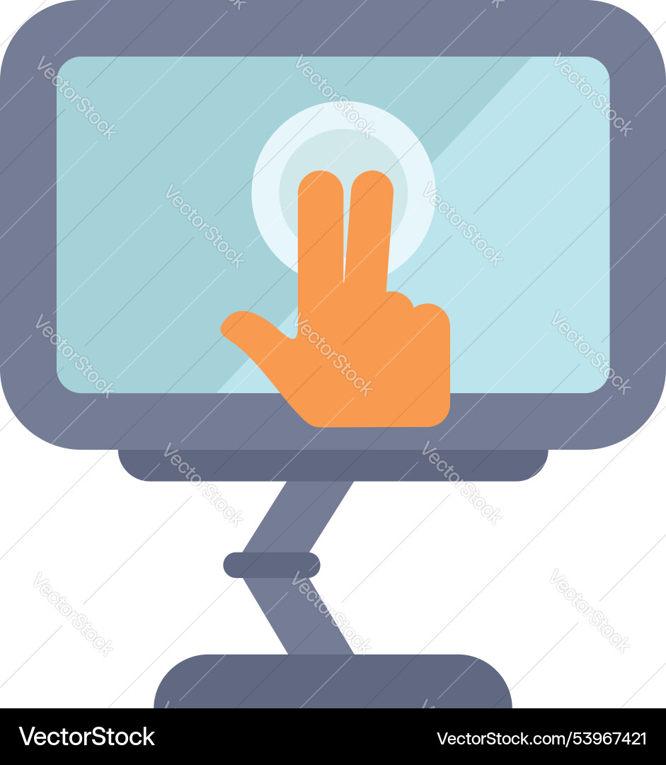 Hand gesturing double click on computer screen Hand gesturing double click on computer screen vector image