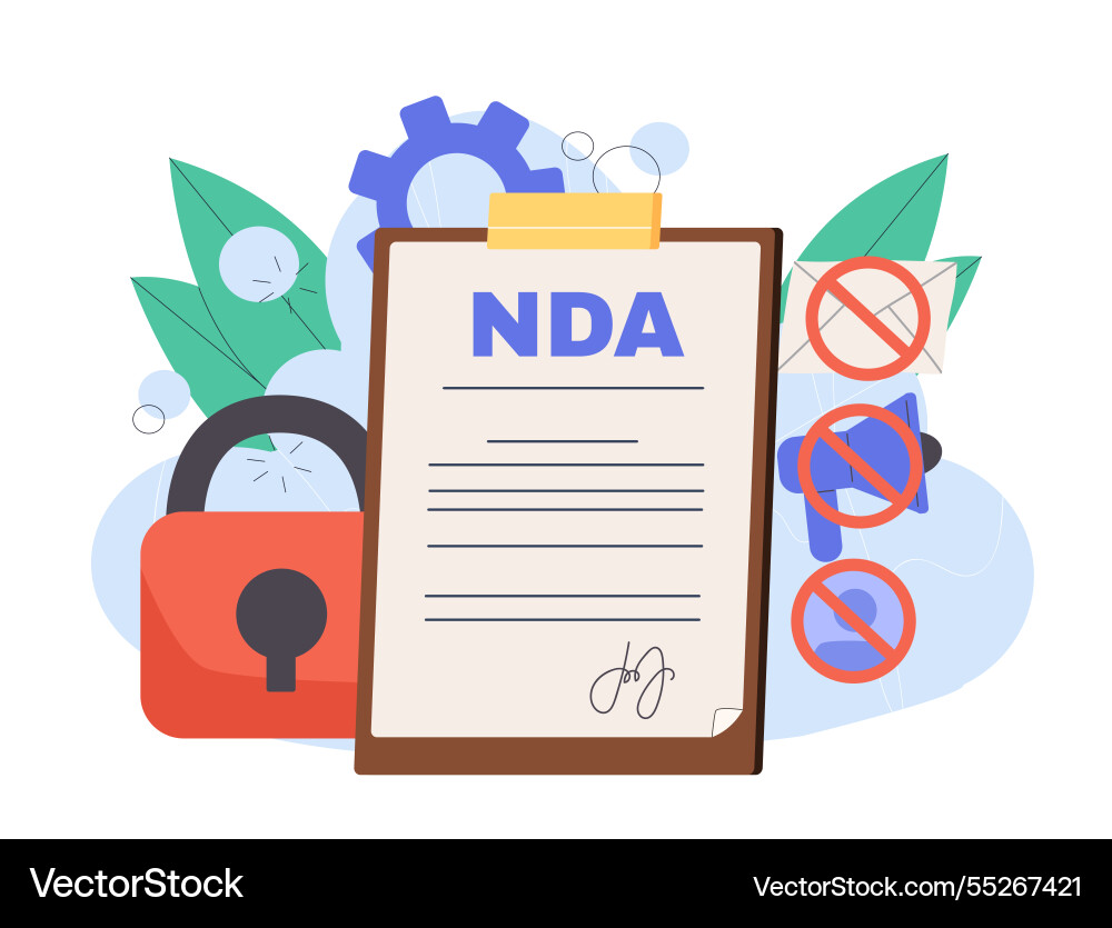 Non disclosure agreement clipboard with nda Non disclosure agreement clipboard with nda vector image