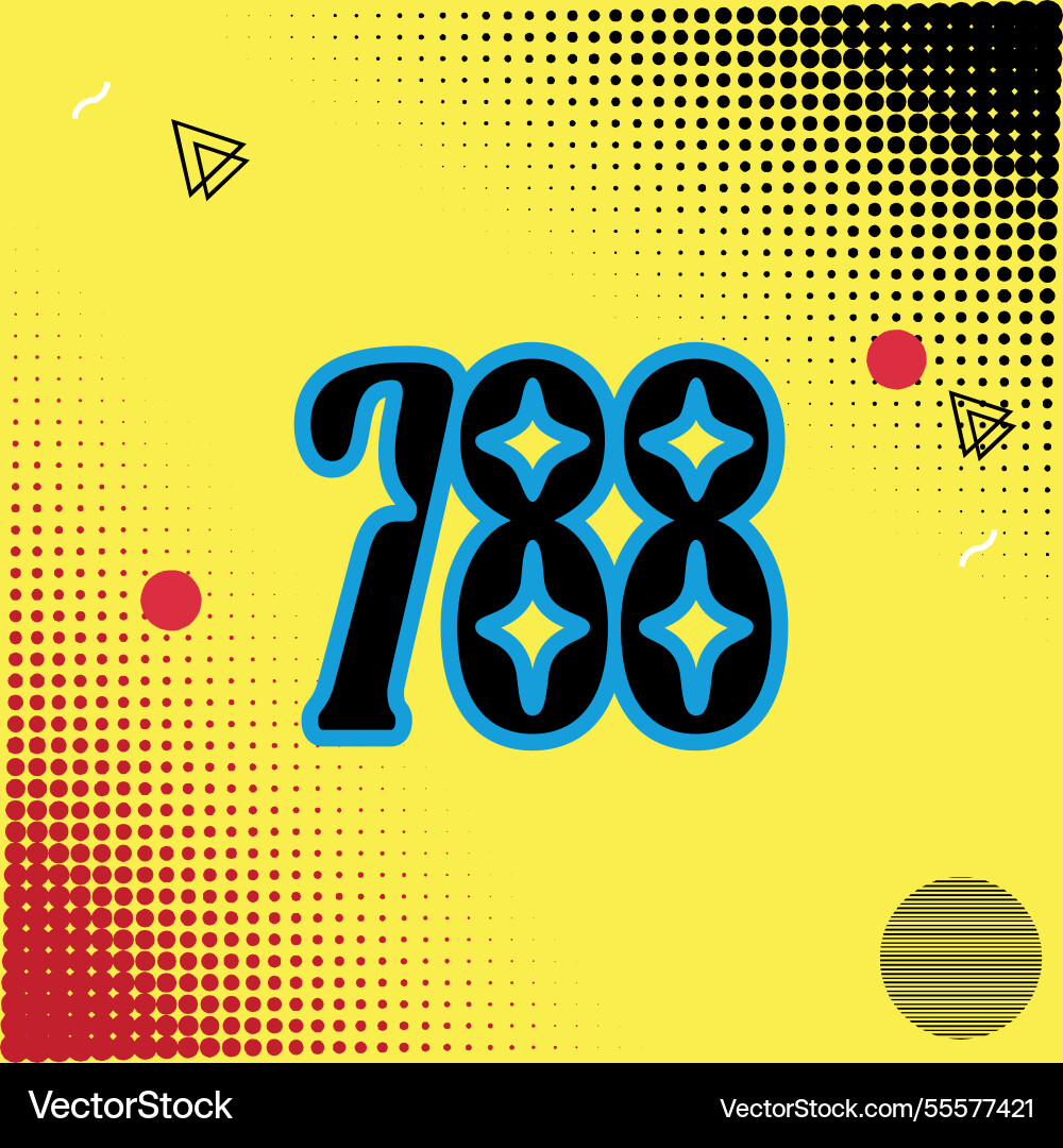 Number font design with decorative dots Vector Image