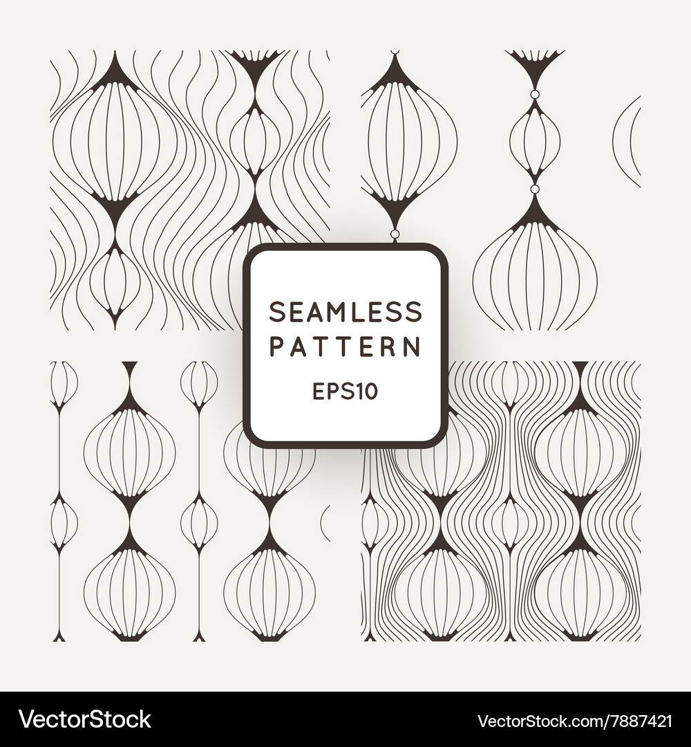 Set of seamless pattern wavy lines Vector Image