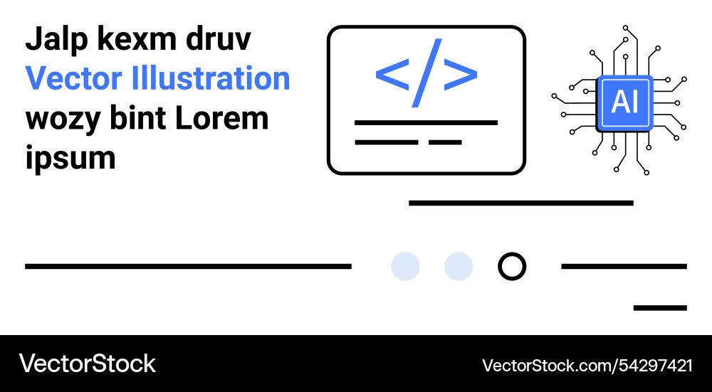 Technology and coding concept with ai microchip Vector Image