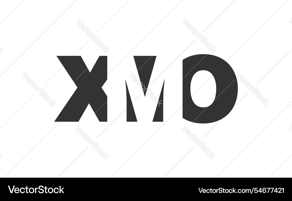 Xmo logo design initial letter x m o bold font Vector Image