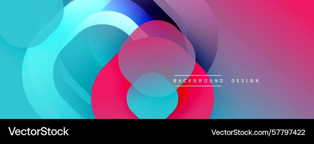 Abstract fluid shapes overlap creating vibrant Vector Image