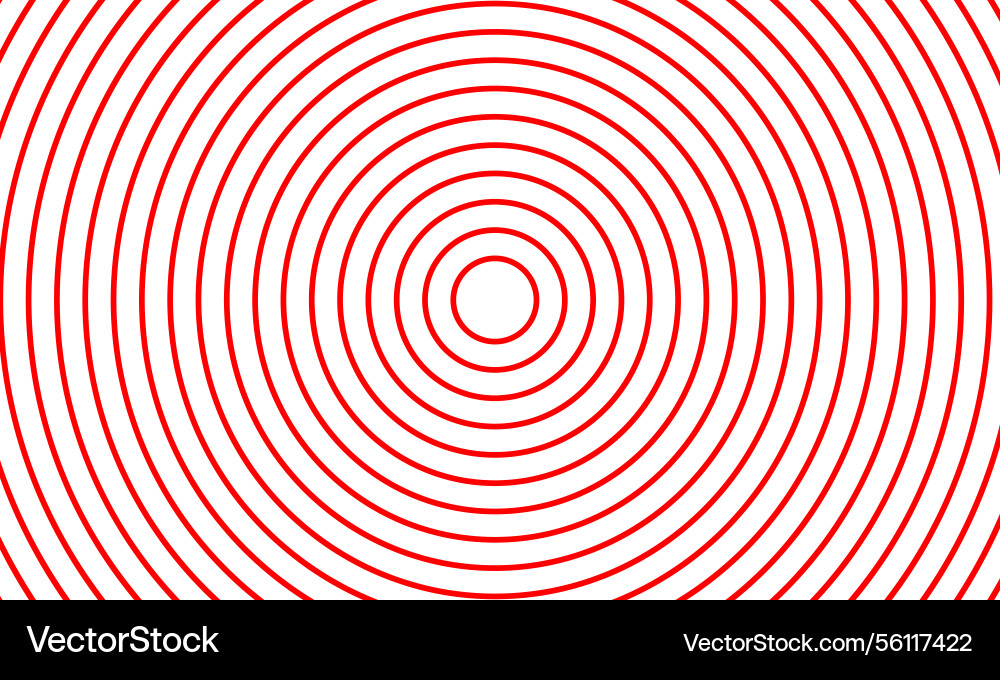 Abstract optical pattern with red concentric vector image