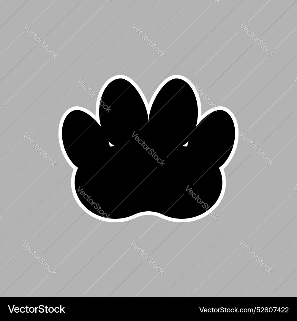 Big paw print isolated Big paw print isolated Vector Image