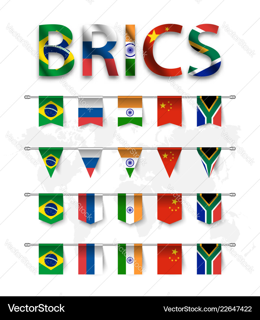 Brics association of 5 countries Brics association of 5 countries vector image