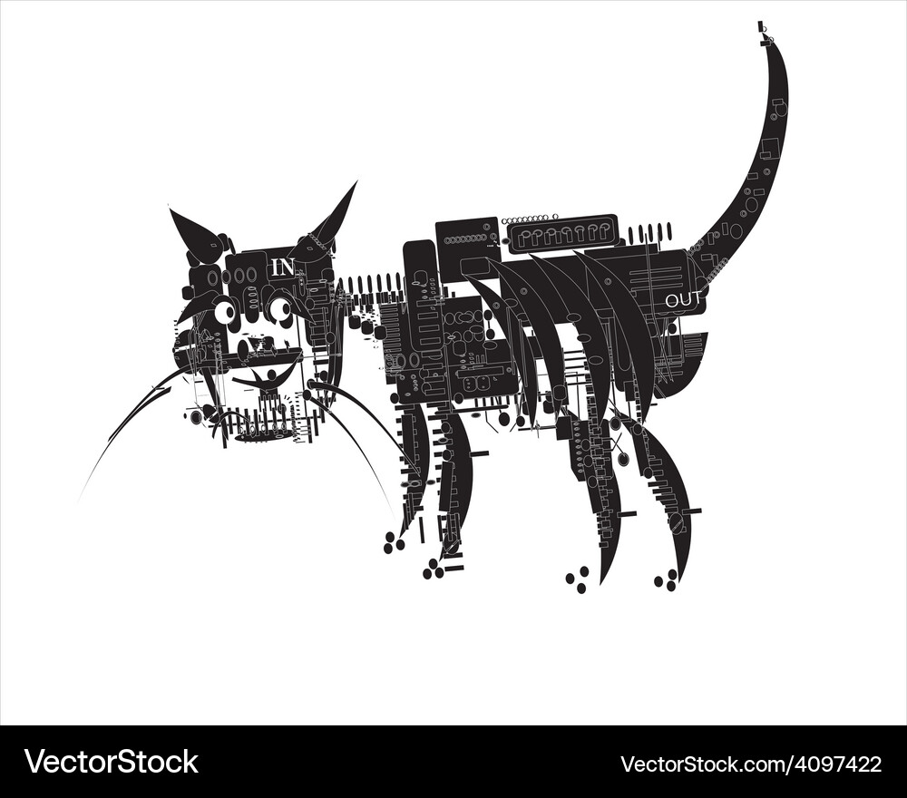 Cat computer Vector Image