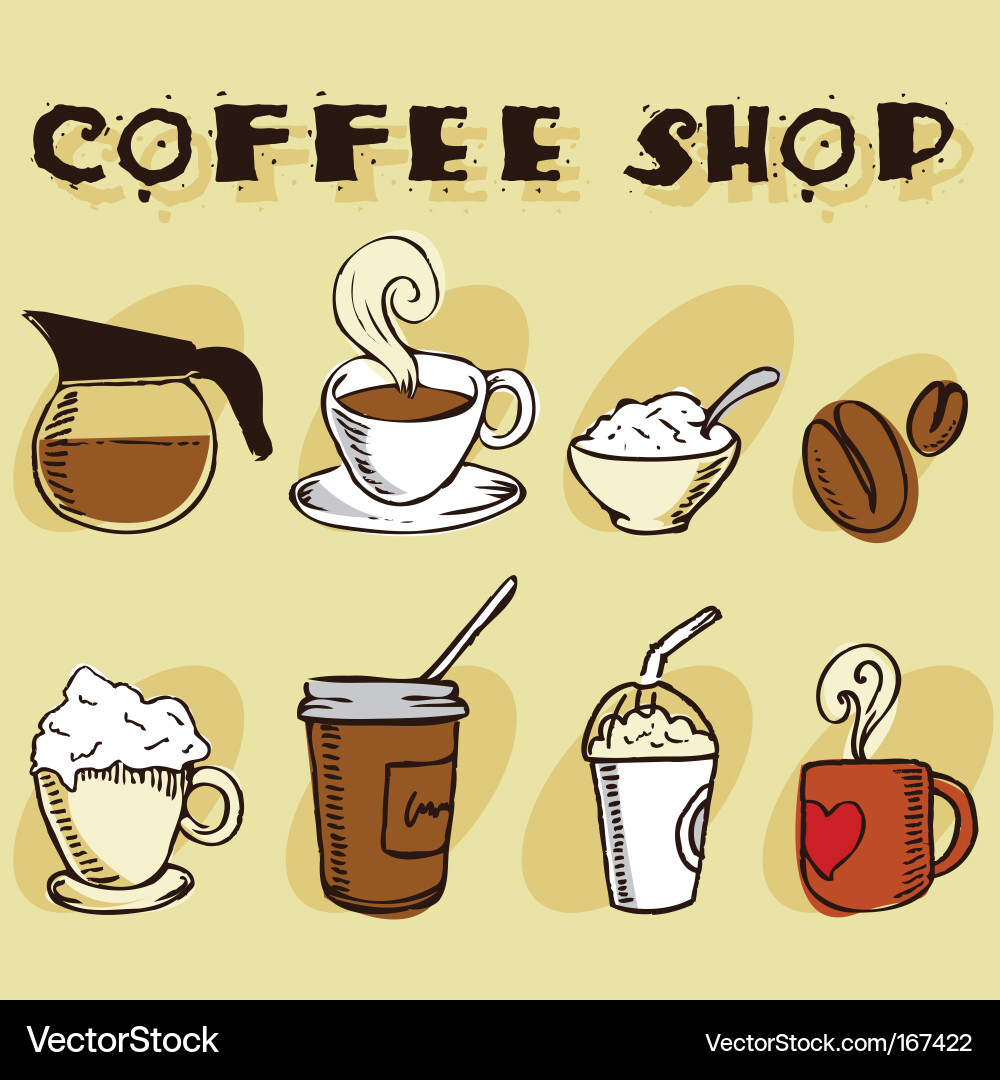 Coffee Elements & Patterns Vector Image