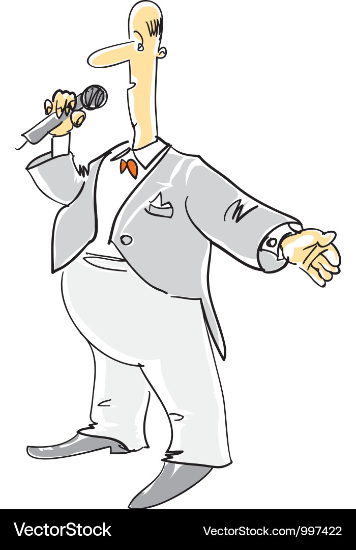 Compere with microphone vector image