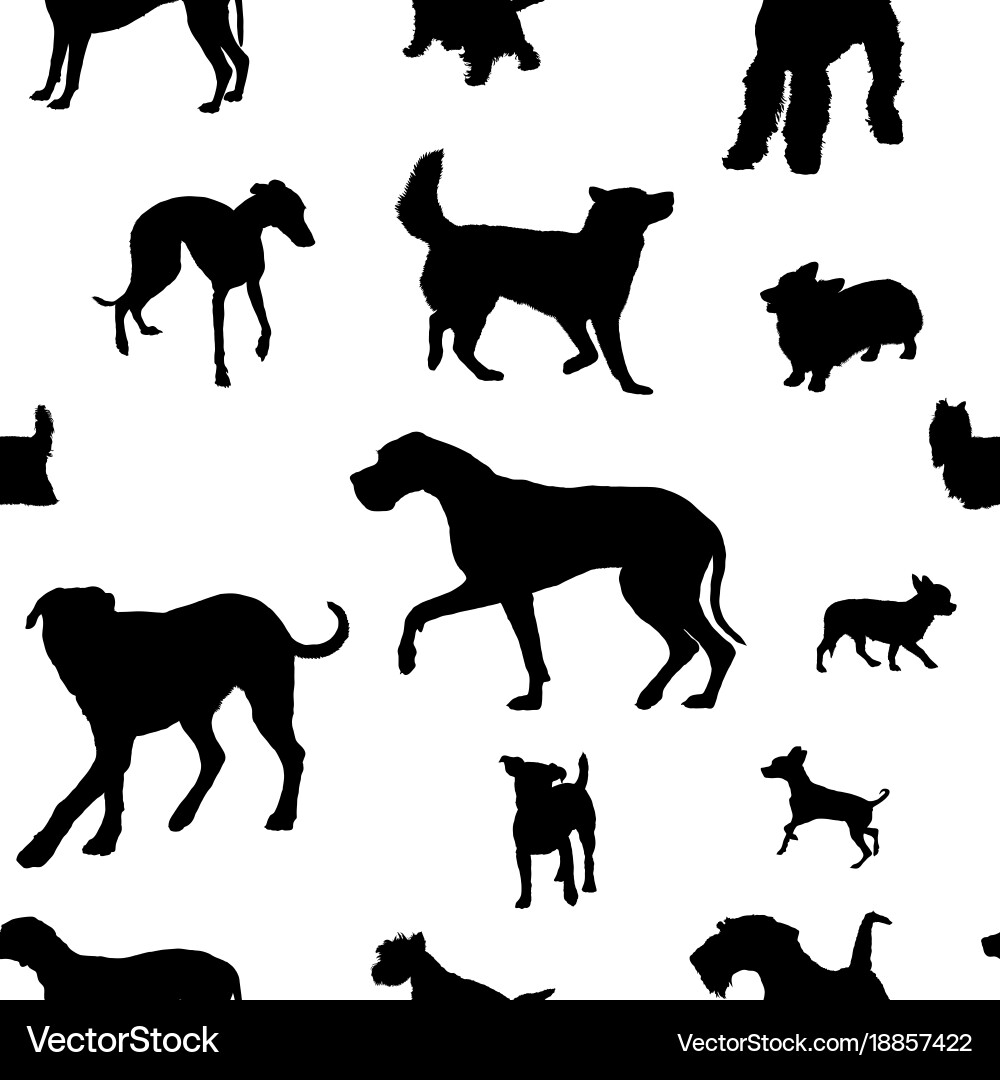 Dog Silhouette Pattern Vector Image
